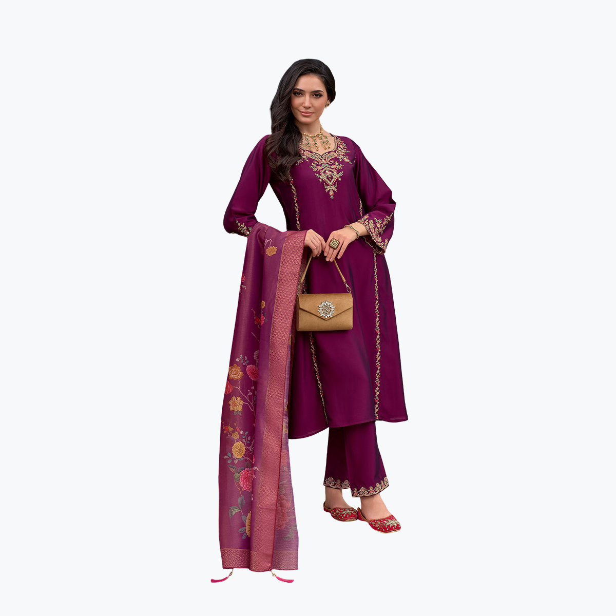 Lily & Lali Purple A -Line Kurta