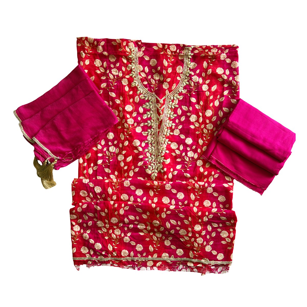 Unstitched (Silaune) Floral Kurta